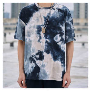 Camiseta de Dos Colores con Estampado Tie-Dye para Hombre, Ropa Casual de Calle, Camiseta/Romper Teñida - Product Image 5
