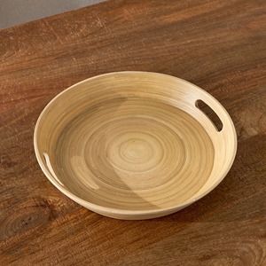 Eco friendly coiled bamboo <b>tray</b> cheapest price natural spun fiber serving <b>trays</b> for <b>table</b> centerpiece decor - Product Image 6