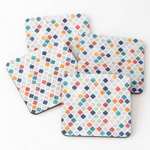 Factory Price Direct From Manufacturer 524 Mango Wood/Acacia Wood Over Printed Tea Serving <b>Coasters</b> 4 Pieces <b>Set</b> - Product Image 1