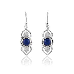 <b>Solid</b> 925 Sterling <b>Silver</b> Natural Lapis Lazuli Gemstone Handmade <b>Earring</b> Jewelry - Product Image 2