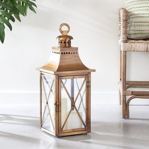 Intricately Designed <b>Brass</b> <b>Lantern</b> With Classic <b>Lantern</b> Shape Suitable For Candle Lighting Or Decorative Hanging Displays - Product Image 1