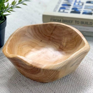 Tazón de fruta de tamaño personalizado con acabado Natural de madera de mango de la mejor calidad superior, ensaladera, decoración de mesa, hogar, Hotel, restaurantes - Product Image 5