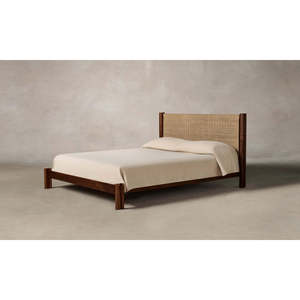 Jude Queen Bed <b>Frame</b> Modern and Minimalist <b>Oak</b> Solid Wood Soft Bed for Home or Apartment French Style Bedroom Furniture - Product Image 2