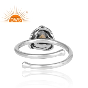 Best Quality Oxidized Sterling Silver Natural Ethiopian Opal Gemstone <b>Adjustable</b> <b>Ring</b> Custom Jewelry Manufacturer - Product Image 5