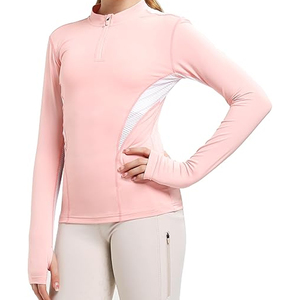 Vêtements équestres pour enfants personnalisés couche de base équestre hauts respirant sport maille tissu personnalisé à manches longues chemise d'équitation - Product Image 5