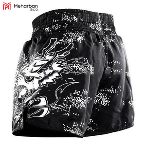 Shorts de boxe MMA personnalisés en sublimation pour hommes et femmes, 100% polyester, vente en gros, vêtements de sport d'arts martiaux, logo personnalisé - Product Image 4