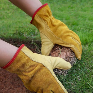 Leather <b>Work</b> <b>Gloves</b> Construction Welding <b>Gloves</b> Heat Resistant Cowhide Welding <b>Gloves</b> for Adults - Product Image 6