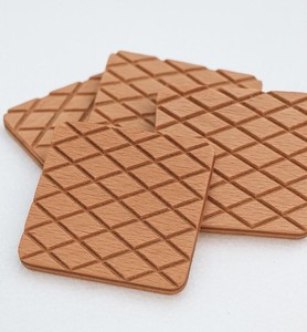 Textured Solid Wood Square <b>Coaster</b> Set Heat Resistant Durable <b>Drink</b> <b>Coasters</b> for Dining Coffee Table Home Decor - Product Image 1