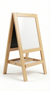 กระดานวาดภาพสำหรับเด็กแบบสองด้าน กรอบไม้ กระดานไวท์บอร์ด กระดานดำ สำหรับใช้ในโรงเรียนและที่บ้าน - Product Image 3