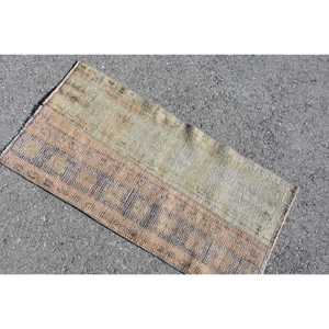 Alfombra Turca Vintage de 1.7x3.2 pies, Alfombra Pequeña, Alfombra Ikat Marrón - Product Image 4