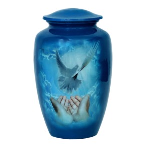 Urnas funerarias de aluminio con diseño de mariposa voladora, urnas de cremación grandes de aluminio, diseño clásico - Product Image 2