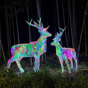 Décoration de Noël d'extérieur, motif exquis, forme d'animal coloré, lumière de Noël LED, lumière d'extérieur 3D de grande taille, renne - Product Image 4
