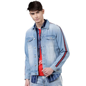 Veste en jean respirante OEM Veste en jean pour hommes Vêtements d'extérieur décontractés Manteau boutonné Veste en jean pour hommes - Product Image 1