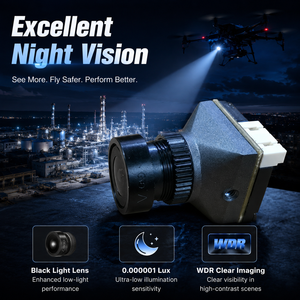 FPV-001H 1800TVL กล้องโดรน FPV 1/1.8″ CMOS 125 °   FOV WDR ระบบมองเห็นกลางคืน ความหน่วงต่ำ แรงดันไฟฟ้ากว้าง 5-40V - Product Image 5