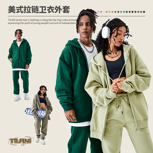 High Quality <b>Men's</b> Sweatshirt Plus <b>Velvet</b> <b>Jacket</b> Oversize Heavyweight 100% Cotton Unisex Thick Blank Sweatshirt Zip Hoodies - Product Image 4