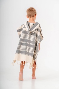 Kids Hooded <b>Towel</b> Poncho Wholesale - Anatolia Stripe 100% Turkish Cotton, Beach Swim Surf OEM Supplier - Product Image 6
