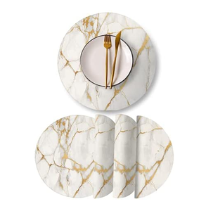 แผ่นรองจานทำด้วยมือเสื่อรองโต๊ะหนังเป็นมิตรกับสิ่งแวดล้อมขนาดสั่งทำได้ - Product Image 5