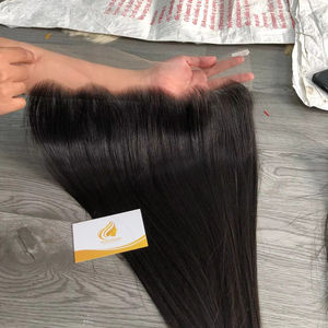 Perruque en dentelle HD de cheveux vietnamiens en gros, cheveux humains non Remy, dentelle complète, lisse, double trame, 100g, 13x6 Minh Khang - Product Image 1