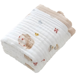 Couverture de bébé sur le thème de l'espace amusant avec motifs de planètes et de fusée Garniture bleue Mousseline respirante pour bébés Modifier Partager - Product Image 5