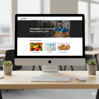 Sitio web de tienda de comestibles con servicios de diseño de entrega, la mejor empresa de EE. UU. que ofrece soluciones de comercio electrónico fiables y asequibles