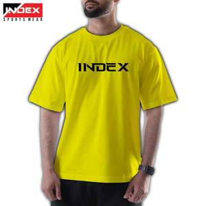 เสื้อยืดแขนสั้นผู้ชาย INDEX คอกลม ทรงปกติ สีเหลือง ผ้าฝ้ายเจอร์ซีย์ สำหรับใส่ลำลอง - Product Image 5