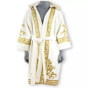 OEM Custom Logo & Label Full Length Boxing <b>Robe</b> with <b>Hood</b> White Medium Wholesale Price Boxing <b>Robes</b> - Product Image 2