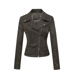 Vestes de style décent pour les femmes décontracté formel poids lourd élégant à la mode classique en cuir luxe bombardier à manches longues femmes veste - Product Image 4