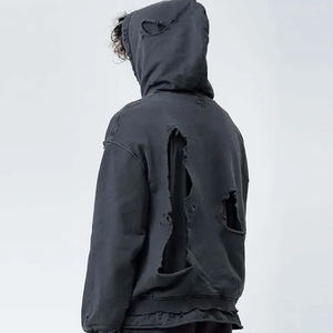 OEM personalizado lavado ácido Sudadera con capucha de gran tamaño de algodón rápido pesado con bolsillos para el invierno - Product Image 4