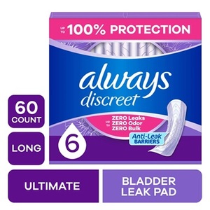 Serviettes hygiéniques Always Discreet pour contrôle modéré de la vessie, taille régulière - Product Image 3