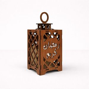 Farol de Madera Artesanal con Elegante Diseño de Corte Geométrico, Acabado Duradero para Decoración del Hogar, Lámpara de Mesa para Velas - Product Image 4