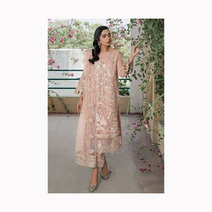Salwar Kameez de seda nupcial pakistaní de moda para mujer de alta calidad hecho de algodón para ropa de boda disponible a precio mayorista - Product Image 5