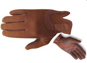 Gants d'équitation pour hommes, légers, respirants, antidérapants, en cuir synthétique vert, protection solaire pour les sports de plein air - Product Image 5