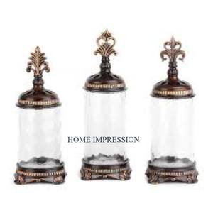 Organizador de almacenamiento de cocina para el hogar de decoración vintage botes de mármol y vidrio hechos a mano grandes redondos de calidad superior para proveedores - Product Image 4