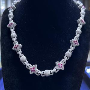 Trending Iced Out VVS Moissanite Diamond 925 Sterling Silver Hip Hop Clover collar cadena fina moda Bling joyería para hombres - Product Image 1