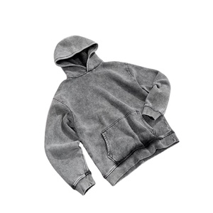 Nouvelle arrivée décontracté lavage à l'acide 100% coton hommes lavage à l'acide sweats à capuche prix de gros surdimensionné lavage à l'acide sweats à capuche adultes 2026 - Product Image 2