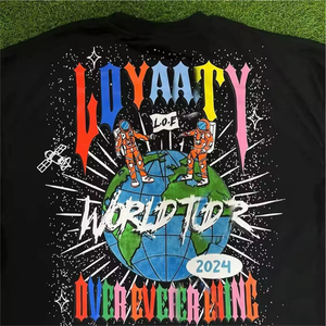 Nouveaux T-shirts Homme Oversize Vintage 2026 100% Coton Streetwear Grammage Lourd Délavé à l'Acide avec Logo Graphique Personnalisé - Product Image 4