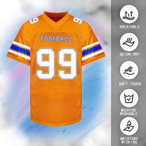 Maillot de football américain personnalisé sublimé à manches courtes en mesh, uniforme de jeu - Product Image 4