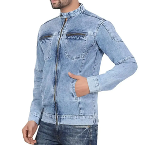 Vente en gros Vêtements de rue d'hiver personnalisés à la mode Vêtements pour hommes Jean noir vierge Veste en jean - Product Image 2