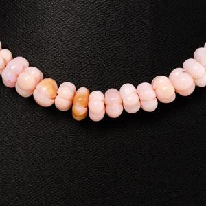 Vente en gros de perles à facettes de melon de couleur rose Collier de perles Rondelle de melon de coco avec fermoir en argent sterling Articles en vrac de bijoux de mode - Product Image 2