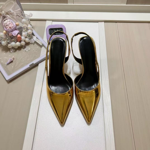 Zapatos de Tacón Alto Elegantes de PVC para Mujer, Sandalias de Moda con Punta en Pico para Verano y Otoño, con Plantilla de Goma Resistente - Product Image 5