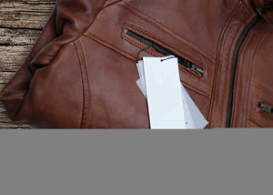 Veste en cuir pour homme tendance fabriquée en usine Service OEM Concevez votre propre logo Veste en cuir pour homme - Product Image 4