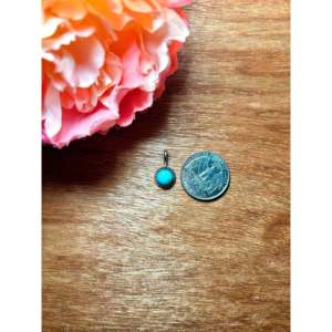 Kingman Turquoise & Sterling <b>Silver</b> Pendant Navajo Made Expertly Bezel Set - Product Image 2