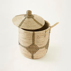 Organiseurs de rangement en herbe de mer, accessoires ménagers, panier en herbe de mer, panier en paille tissé à la main - Product Image 6