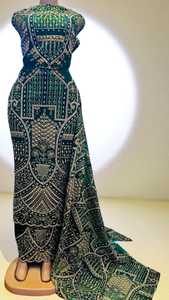 Vêtements Kanga en polyester léger et écologique du Maharashtra, dentelle, broderie de strass, grande taille, vêtements de cérémonie pour femmes, spécial - Product Image 2