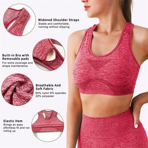 Soutien-gorge de sport rembourré avec dos croisé pour femmes Gym Fitness Tops Bra Workout Sport Wear Women Spandex Sports Bra Sexy Cross Back - Product Image 2