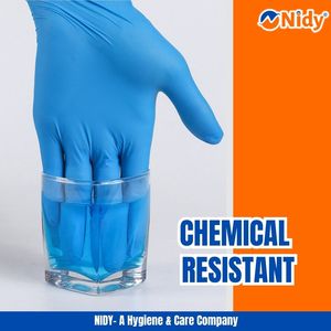 NIDY Gants d'examen en nitrile M pour le jardin et l'agriculture Gants de protection durables sans poudre sans latex Hygiène sûre - Product Image 5