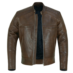 Veste de vélo en cuir pour homme Veste de vélo en cuir de motard Vestes de vélo en cuir véritable personnalisées pour homme Offre Spéciale - Product Image 1