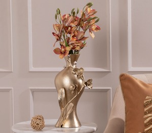 แจกันโลหะสีทองหรูหราสวยงามดีไซน์คุณภาพสูงเหมาะสำหรับดอกไม้ประดิษฐ์ดอกไม้สดและการตกแต่งภายในที่ทันสมัย - Product Image 5