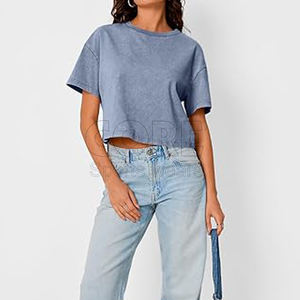 เสื้อครอปผ้าฝ้ายระบายอากาศได้ดีสำหรับผู้หญิงเสื้อครอปแบบลำลองเสื้อครอปสำหรับ100% - Product Image 3