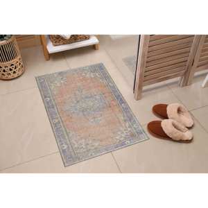 Tapis imprimé au design persan - Décoration d'appoint pour bureau, tapis tribal violet antidérapant, tapis en chenille - Product Image 4